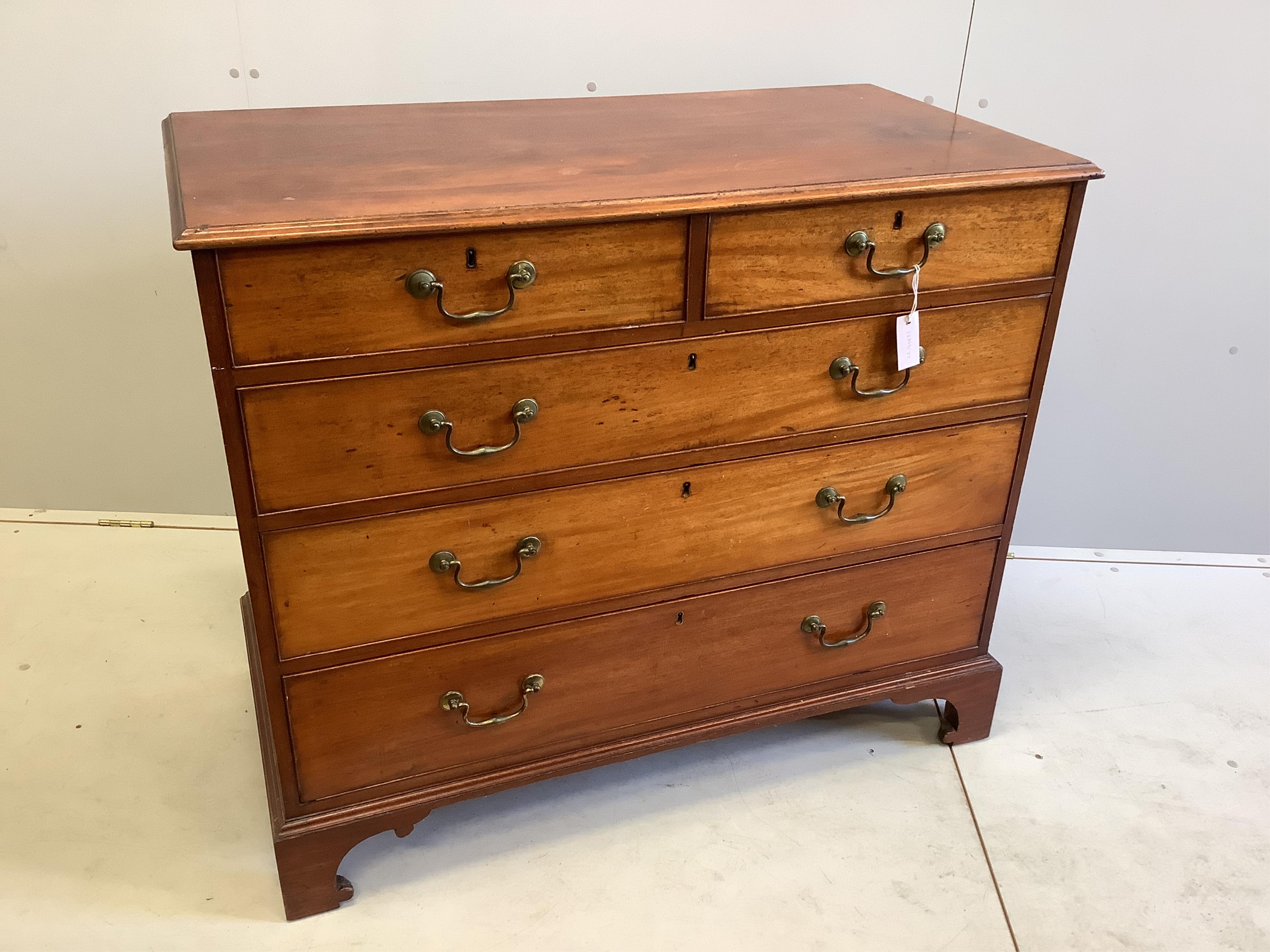 A George III mahogany chest, width 101cm, depth 56cm, height 93cm